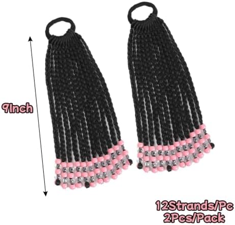 Kid Ponytail With Beads Braid Detachable Protective Hairstyle For Girls - Image 2