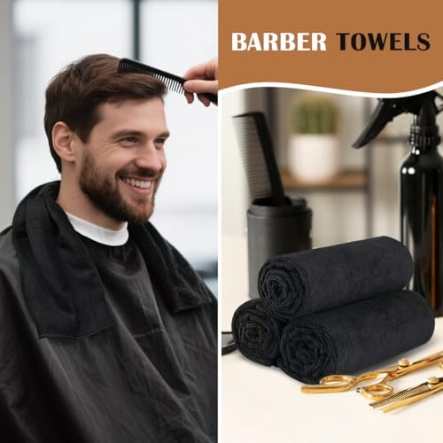 Orighty Salon Towels, 2 Pack Black Microfiber Hair Towel (16 x 29 Inch) - Image 3