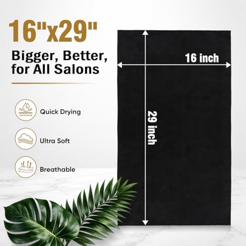 HOMEXCEL 48PK Salon Towels, 16"x29", Microfiber Super Absorbent Hand Towel - Image 2