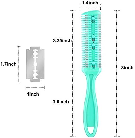 Maitys 3 Pcs Razor Combs for Hair Cutting with 10 Blades - Image 2