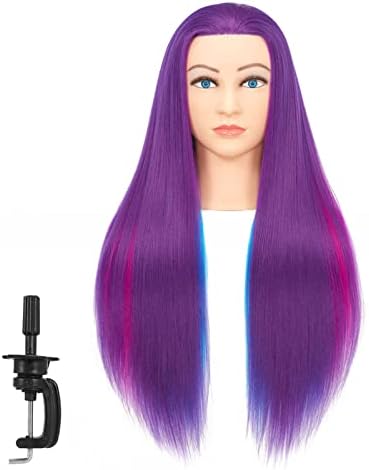 26"-28" Synthetic Fiber Hair Mannequin Head Styling Training Head Doll Head - Image 2