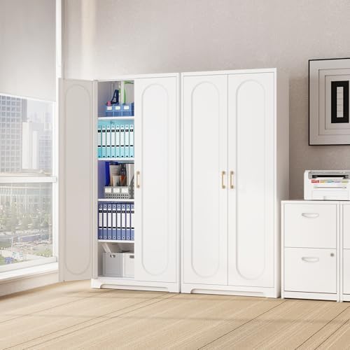 Steeloong 71"Metal Pantry Storage Cabinet with Doors & 4 Adjustable Shelves - Image 2