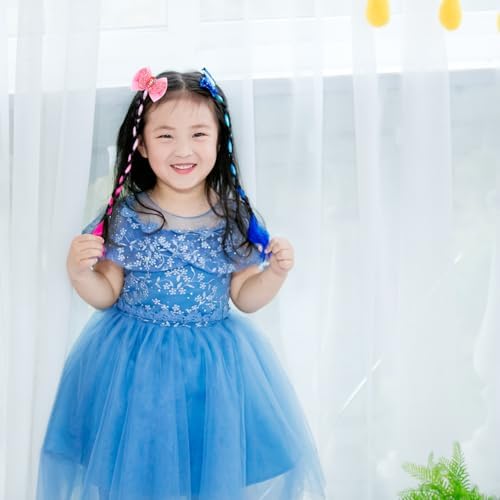 5- Colored Hair Clips For Girls Hair Extensions For Kids Glitter Cute Unicorn Bows For Toddler Kids Hair Accessories For Little Girls Ponytails Accessories (Pretty clips 5pcs) - Image 4