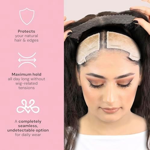 MILANO COLLECTION Lace Top Grip Comfort Band for Toppers Hair & Wiglets, Non-Slip & Glueless Velvet Wig Band for Large Base Hairpieces, Adjustable Top Grip for Hair Topper & Wigs, Beige, Large - Image 5