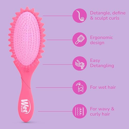 Wet Brush Curl Shaper Detangler Brush, Pink, Made for Women, Men & Kids - Image 6