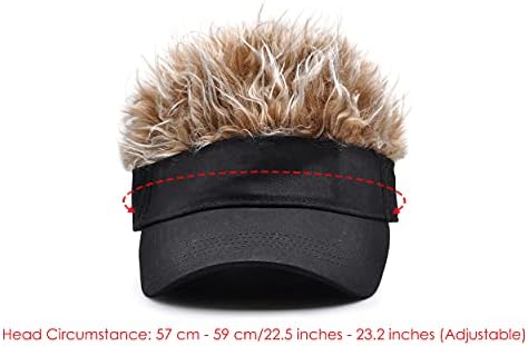 Funny Hats with Fake Hair Frosted Tips Wig Visor Cap for Men Women - Image 2