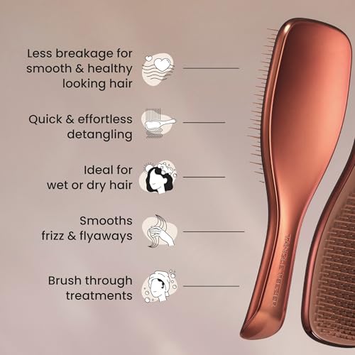 Tangle Teezer Chrome Ultimate Detangler Brush, Straight to Curly, Bronze - Image 6