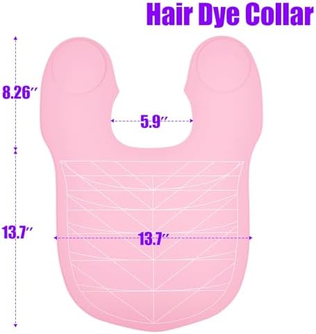Hair Dye Collar, Salon Hairdressing Hair Cutting Cape, Styling and Hair Cutting Salon Supplies, Waterproof Silicone Neck Guard, Perfect for Home and Professional Hair Coloring (Pink) - Image 6
