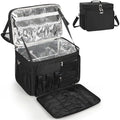 Hairstylist Travel Bag, Large Capacity Hairdressing Bag with Detachable Dividers, Professional Cosmetology Bag for Hairstylists with Dual-Layer Design, Hair Tools Organizer for Travel - Black by MakeupOrganizationCreator