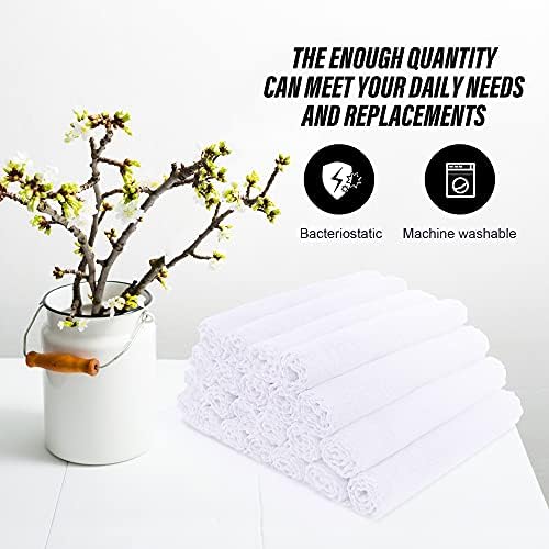 MOONQUEEN Ultra Soft Premium Washcloths Set - 12 x 12 inches - 24 Pack - Quick Drying - Highly Absorbent Coral Velvet Bathroom Wash Clothes - Use as Bath, Spa, Facial, Fingertip Towel (White) - Image 5