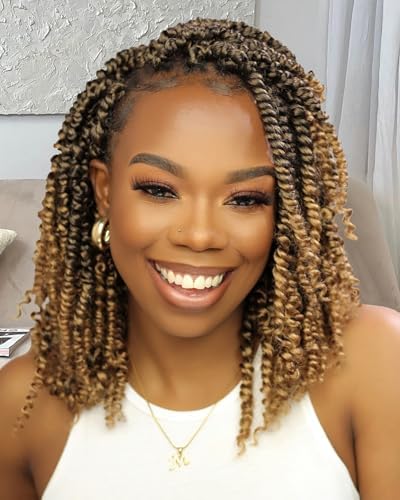 PreTwisted Passion Twist Crochet Hair 8 Inch 9 Packs T27 by Forevery