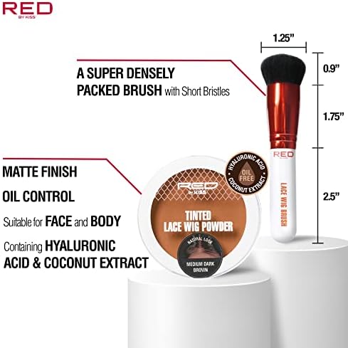 Red by Kiss Lace Wig Brush Tinted Powder Set – Matte Finish, Oil Control, Lightweight, Long-Lasting, Mix & Match Shade Duo - Image 2