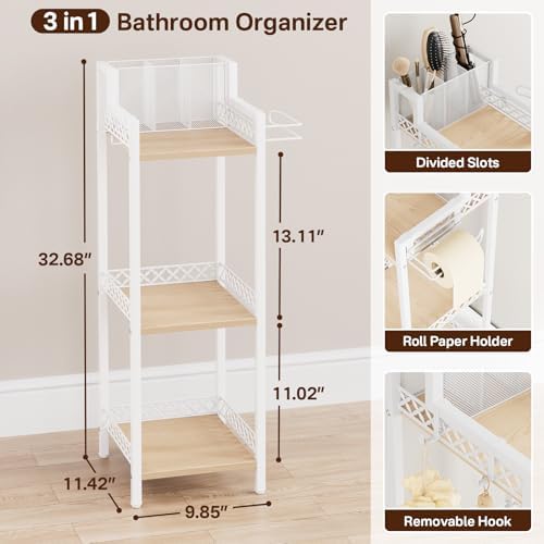 Slim Bathroom Storage Shelf Unit, Makeup Organizer for Small Spaces - Image 3