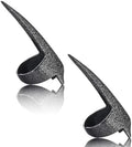 Pro Hair Sectioning Rings - Stainless Steel Braiding Tools for Dreadlocks, Wigs, Curling, Weaving, Balayage & Hair Extensions Installation (2pcs Black Glitter) by MyLashToolsByCrossEdge