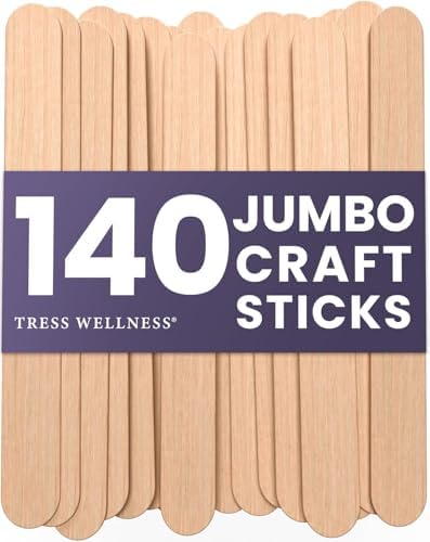 Tress Wellness Craft Sticks, Popsicle sticks, Premium Splinter-Free Wooden Sticks for Waxing, Wax Stick for Body and Face Waxing, 140 pieces by TressWellness