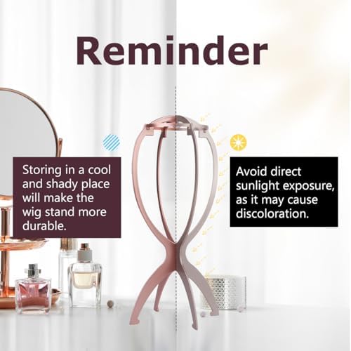 Dreamlover Wig Stand, Rose Gold Finish Wig Head, 3 Pack - Image 4