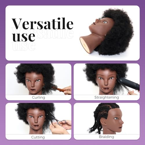 Afro Mannequin Head with 100% Real Human Hair for Curly Hair Styling - Image 2