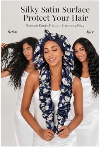 Double Layer Slik Like Satin Bonnet, 33-43" XXL Bonnet for Braids Long Hair - Image 2