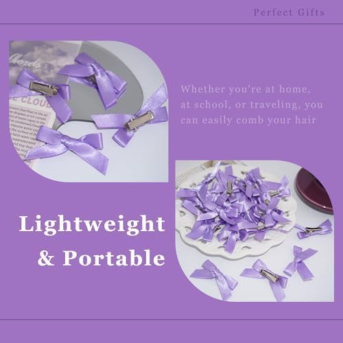 Bow Hair Clips Purple Ribbon Hair Bows Satin Mini Bowknot Y2K Hair Barrettes Cute Hair Accessories for Girls - Image 6