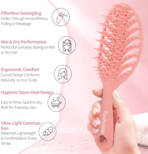 Vented Detangling Brushes for Wet & Dry,Curly Straight Thick Hair - Image 3