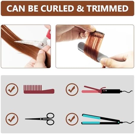 Colored Hair Extensions Clip in Synthetic Coffee Hairpieces 14 PCS - Image 5