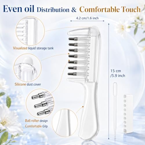 2Pcs Scalp Essential Oil Applicator,Scalp Massaging Brush Applicator,Hair Care Oils,Scalps Oil Applicator for Hair Growth Care,Fast Regrowth & Strengthens Hairs Roots (B) - Image 6