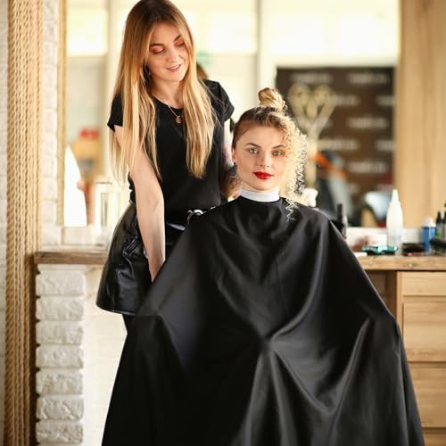 SHENLIU 12 Pcs Black Hair Cape, Large Hair Cutting Salon Cape 59 x 47 Inch - Image 5