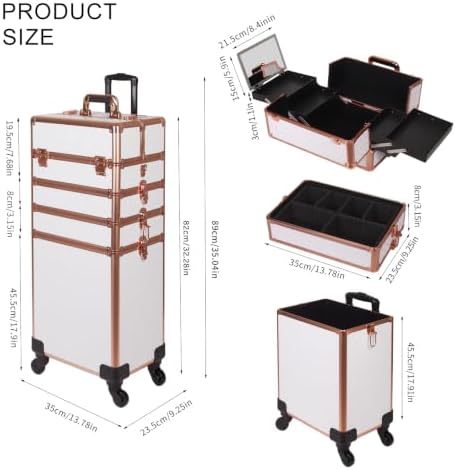 Makeup Train Case Makeup Case (5, White) - Image 3