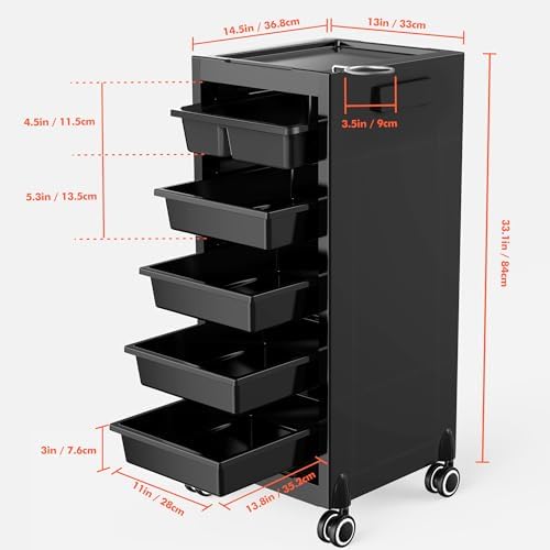 TASALON New Salon Trolley Cart with Wheels for Extra Storage - Image 5