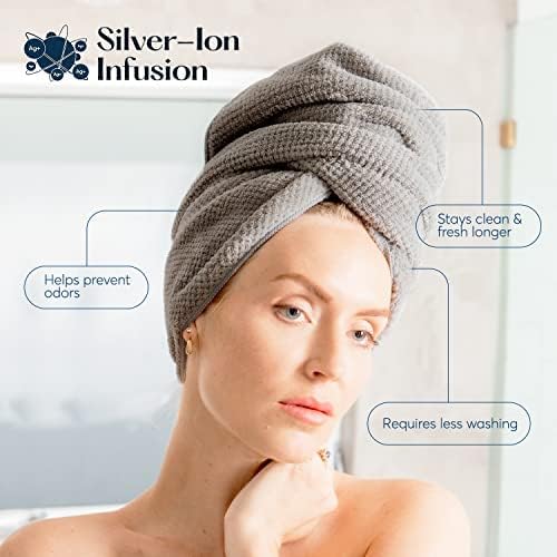 SUTERA Silverthread Hair Wrap | Soft, Lightweight, & Quick-Drying | Helps Control Frizz & Maintain Freshness Overnight | Breathable, Moisture-Wicking Fabric for Healthy Shine (Pack of 3) - Image 6