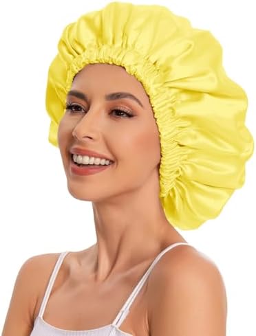 Edoneery Satin Bonnet for Sleeping Women, Double Layer Curly Hair Cap - Image 4