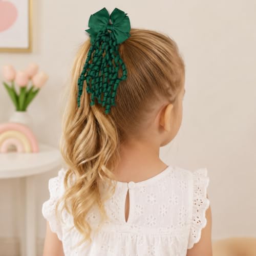 baotongle 12 Pcs School Hair Accessories Set School Bows for Girls Bow(Green) - Image 5