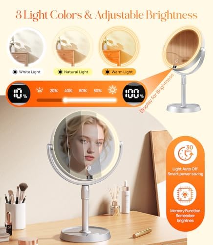 Gospire ABS 8" Lighted Makeup Mirror with Lights and 20X Magnification - Image 5