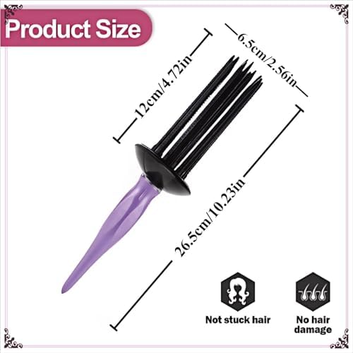 Curly Hair Brush with 17 Teeth, Curl Defining Brush, Curling Roll Comb, Perfect for Hair Salon and Home Use (Pink) - Image 2