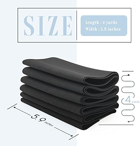Dreamlover Black Wide Elastic Wig Band for Sewing, 5.9 Inches x 4 Yard - Image 3