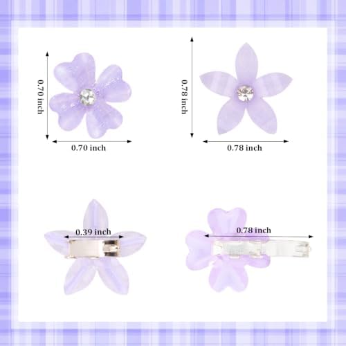Purple Flower Mini Hair Clips Wedding & Beach Hair Accessories - Image 2