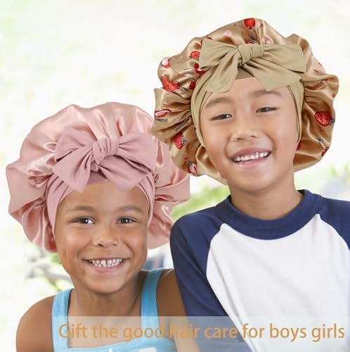 2 PCS Kids Bonnet for Girls Double Layer Satin Bonnet for Child3-12Y - Image 6