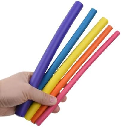 30 Pieces 9.45 Inch Flexible Hair Curling Rods Soft Foam Hair Curlers Rollers No Heat Bendable Curling Rods for Short Medium Long Hair (5 Colors) - Image 5