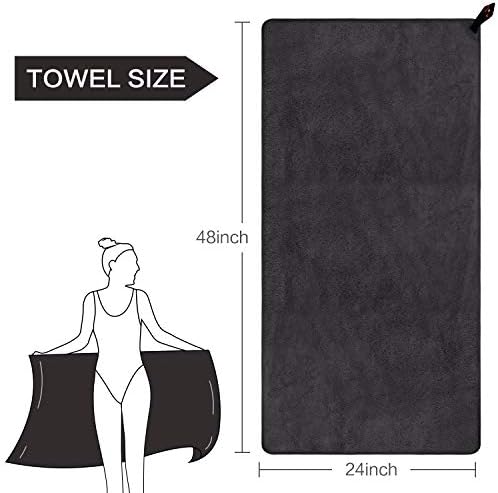 SUNLAND Microfiber Gym Bath Towels for Men Women 24x48In - Image 2