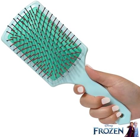 LUV HER Frozen Kids Hair Brush & Spa Headband Set for Girls - Features Elsa - Fun Grooming Kit for Detangling, Styling & Skincare - Soft & Stretchy, One Size, Ages 3+ - Image 2