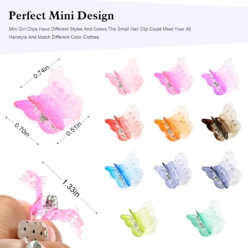 Mini Butterfly Hair Clips, Y2K 90s 50pcs Hair Accessories (Gradient) - Image 3
