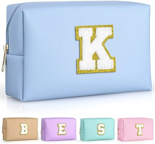 TOPEAST Teen Girl Gifts Trendy Stuff, Blue Small Makeup Bag Preppy Stuff for Girls Personalized Birthday Gifts for Girls Daughter (Sky Blue K) by TOPEAST