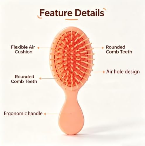 12 pcs Mini Hair Brush,Travel Detangling Brush - Image 2