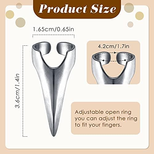 Hicarer 10 Pcs Adjustable Finger Claw Hair Parting Braid Ring Halloween Cos - Image 2