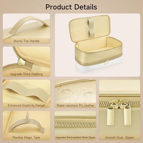 Travel Hair Dryer Case for Shark Glam, Portable Hair Tools Bag for Shark FlexFusion, Double-Layer Storage Carrying Case for Shark FlexStyle Blow Dryer, Silki Straightener & Glossi Attachments Holder - Image 6
