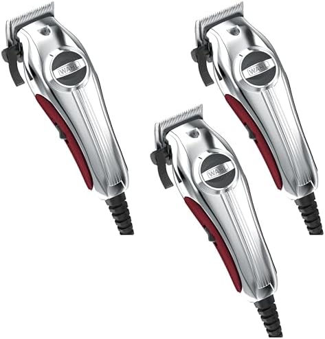 Wahl USA Pro Ultra Quiet High Torque Corded Hair Clipper for Ultra Quiet Operation and Cooler Operating Temperatures, Metal Housing with Bonus Hair Clipping Guard Caddy - Model 3000097 (Pack of 3) by Wahl
