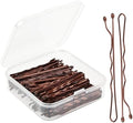 2.2 Inch Brown Hair Bobby Pins Metal Clips Twisted Spiral Curved Ball Tips Non-slip Decorative Long Short Women Girls Nickel Free Hairdressing Wedding Accessories with Case 100 PCS by Pagabach