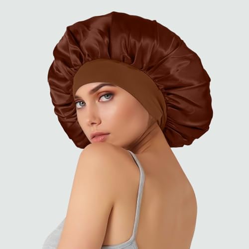 Extra Large Satin Bonnet Hair Cap, 17inches Silk Bonnet for Sleeping - Image 3