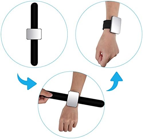 Geiserailie 10 Pcs Magnetic Gel Wrist Styling Tool Set,Black Wrist Strap - Image 3