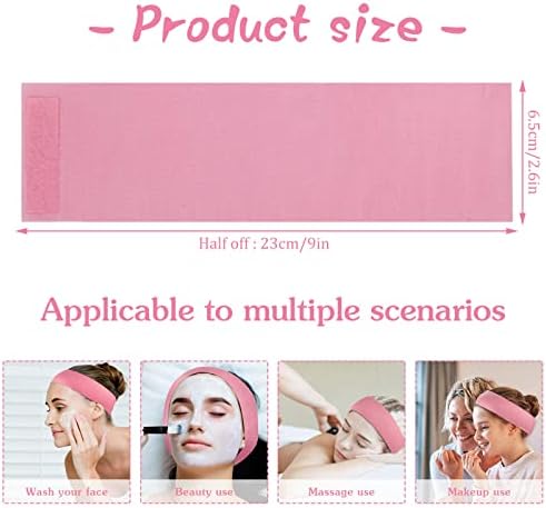 Pimoys 30 Count Disposable Headbands for Facials, Women's Skincare, Makeup, Bath, Sport, White, Black, Pink - Image 3